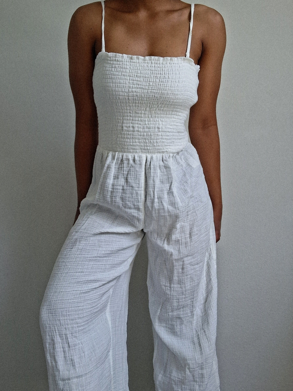 Wide Leg Jumpsuit - White